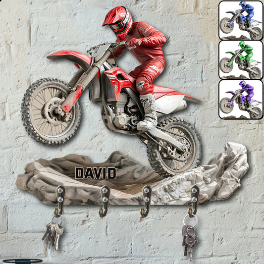 Ride Or Die - Personalized Dirt Bike Custom Shaped Key Rack
