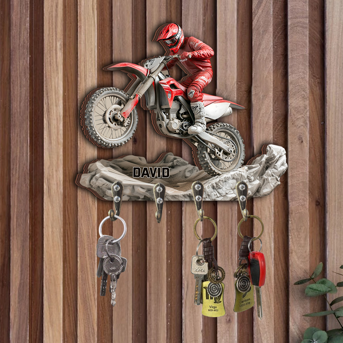 Ride Or Die - Personalized Dirt Bike Custom Shaped Key Rack