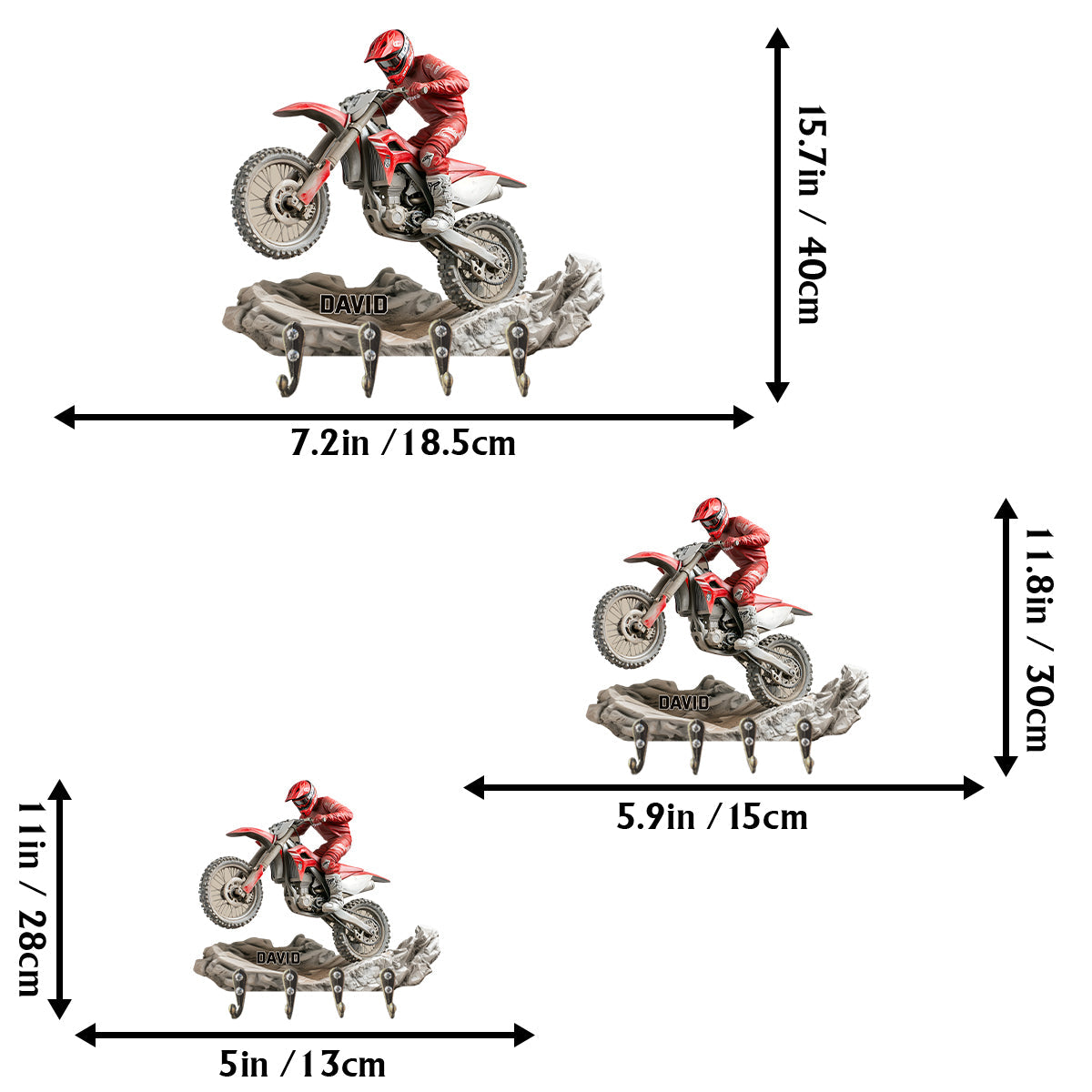 Ride Or Die - Personalized Dirt Bike Custom Shaped Key Rack
