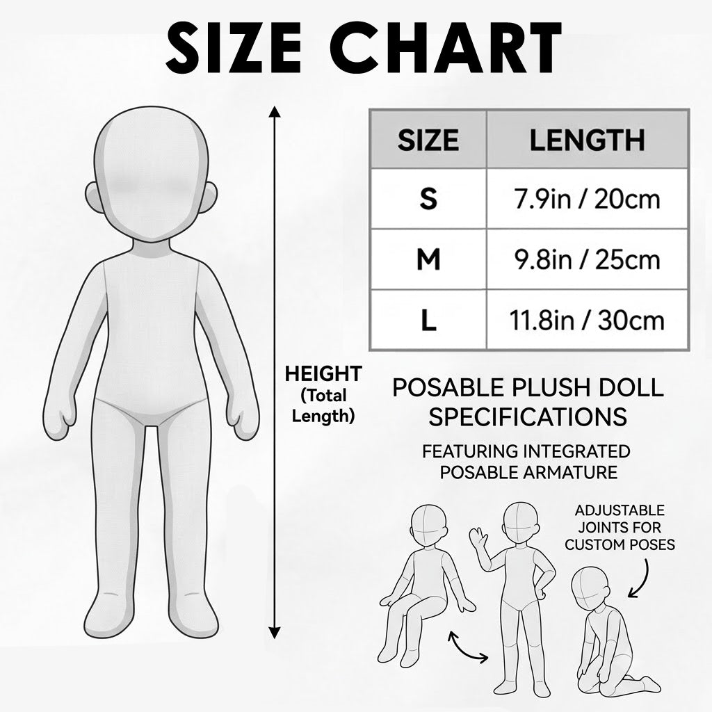 Custom Doll From Any Photo - Personalized Grandma Posable Plush Doll