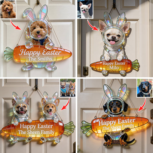 Easter Bunny Puppy - Personalized Dog LED Light Acrylic Sign