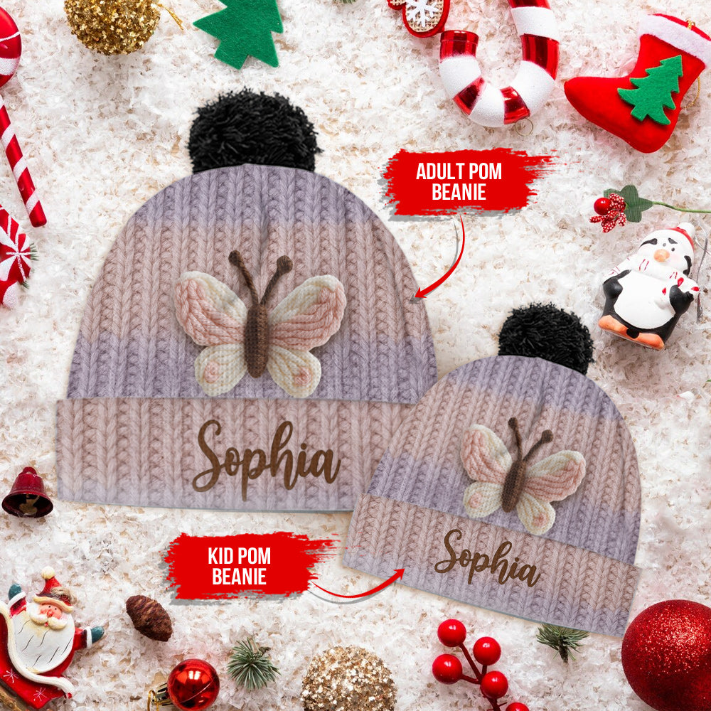 Beautiful Butterfly - Personalized Butterfly Beanie Hat