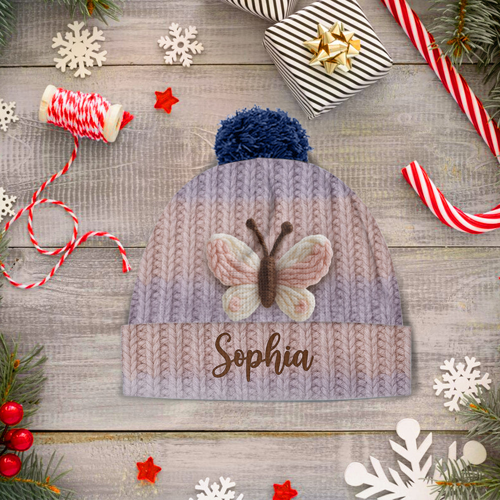 Beautiful Butterfly - Personalized Butterfly Beanie Hat