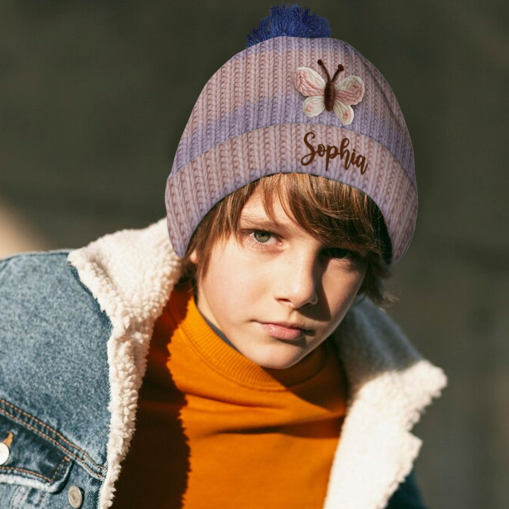 Beautiful Butterfly - Personalized Butterfly Beanie Hat