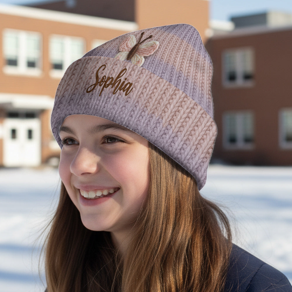 Beautiful Butterfly - Personalized Butterfly Beanie Hat