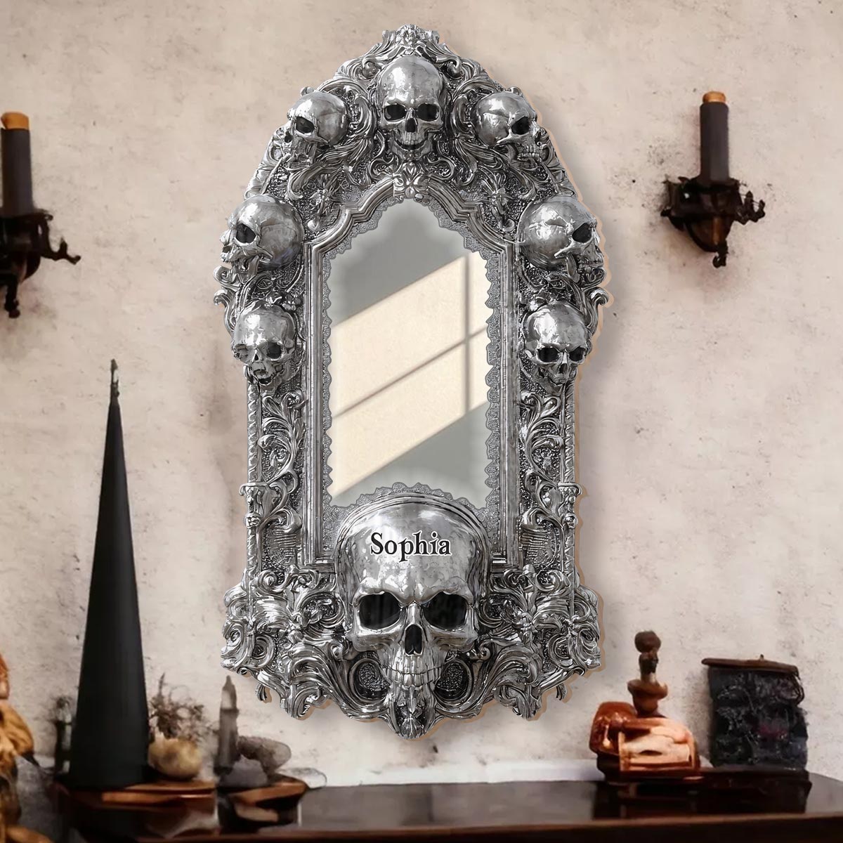 Skullgate Mirror - Personalized Skull Wall Hanging Mirror