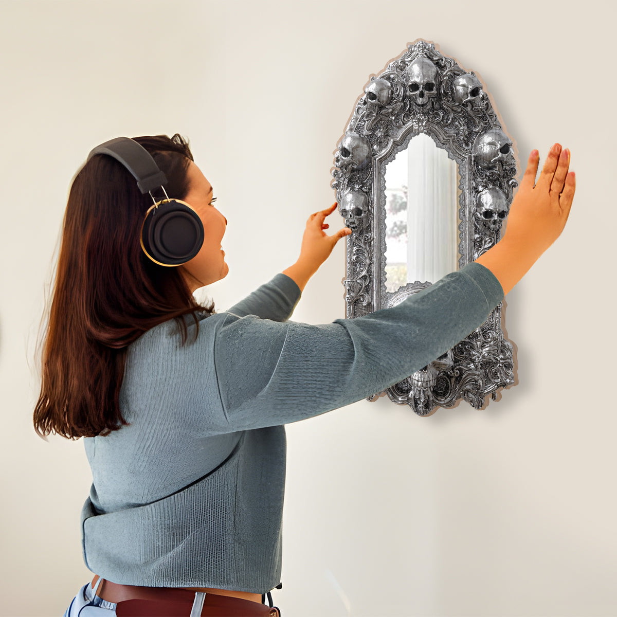 Skullgate Mirror - Personalized Skull Wall Hanging Mirror