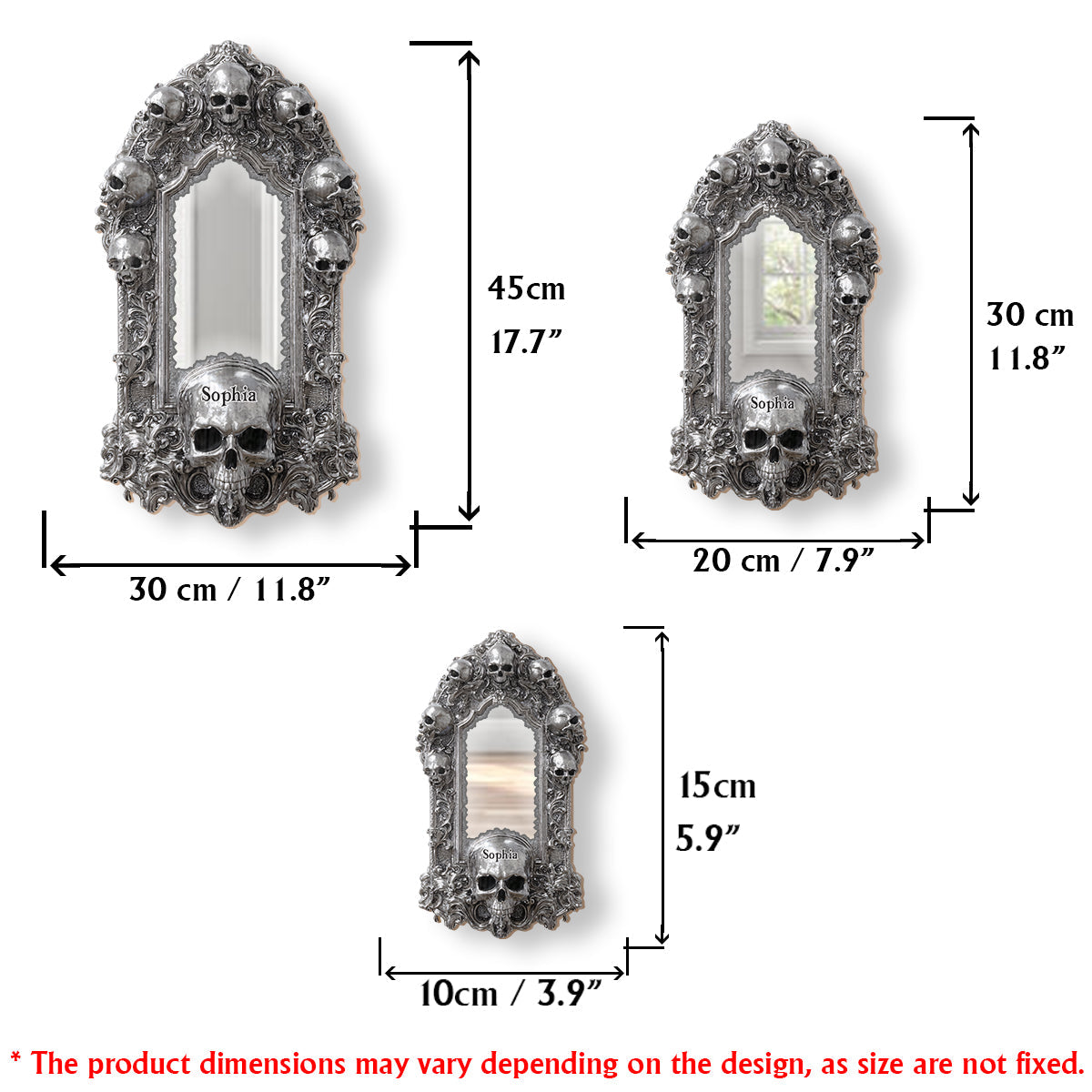 Skullgate Mirror - Personalized Skull Wall Hanging Mirror