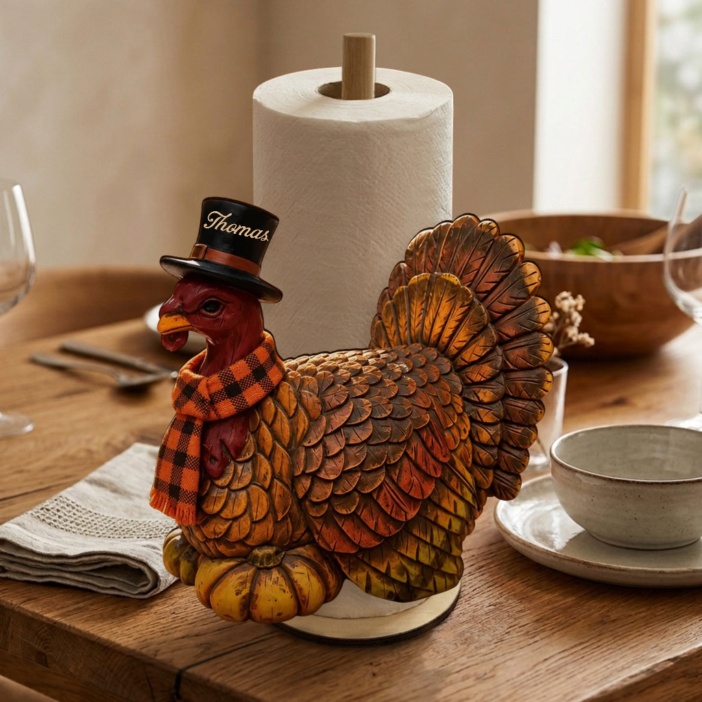 Thanksgiving Turkey Decoration - Personalized Thanksgiving Paper Towel Stand