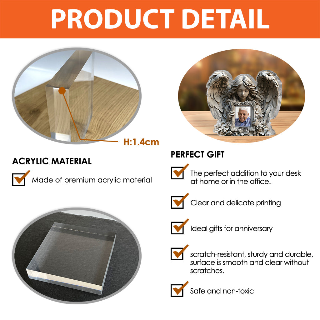 Angel Wings - Personalized Memorial Custom Shaped Acrylic Plaque