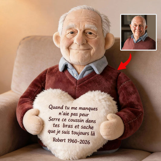 Coussin commémoratif personnalisé à partir d’une photo - Almohada Conmemorativa Personalizada de Piel Sintética Premium