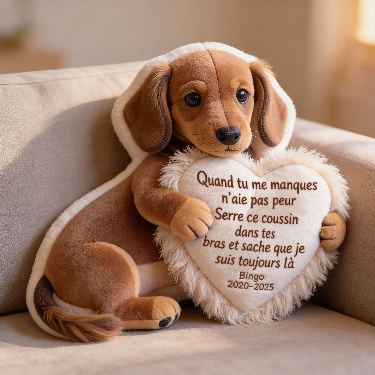 Coussin commémoratif personnalisé à partir d’une photo - Almohada Conmemorativa Personalizada de Piel Sintética Premium
