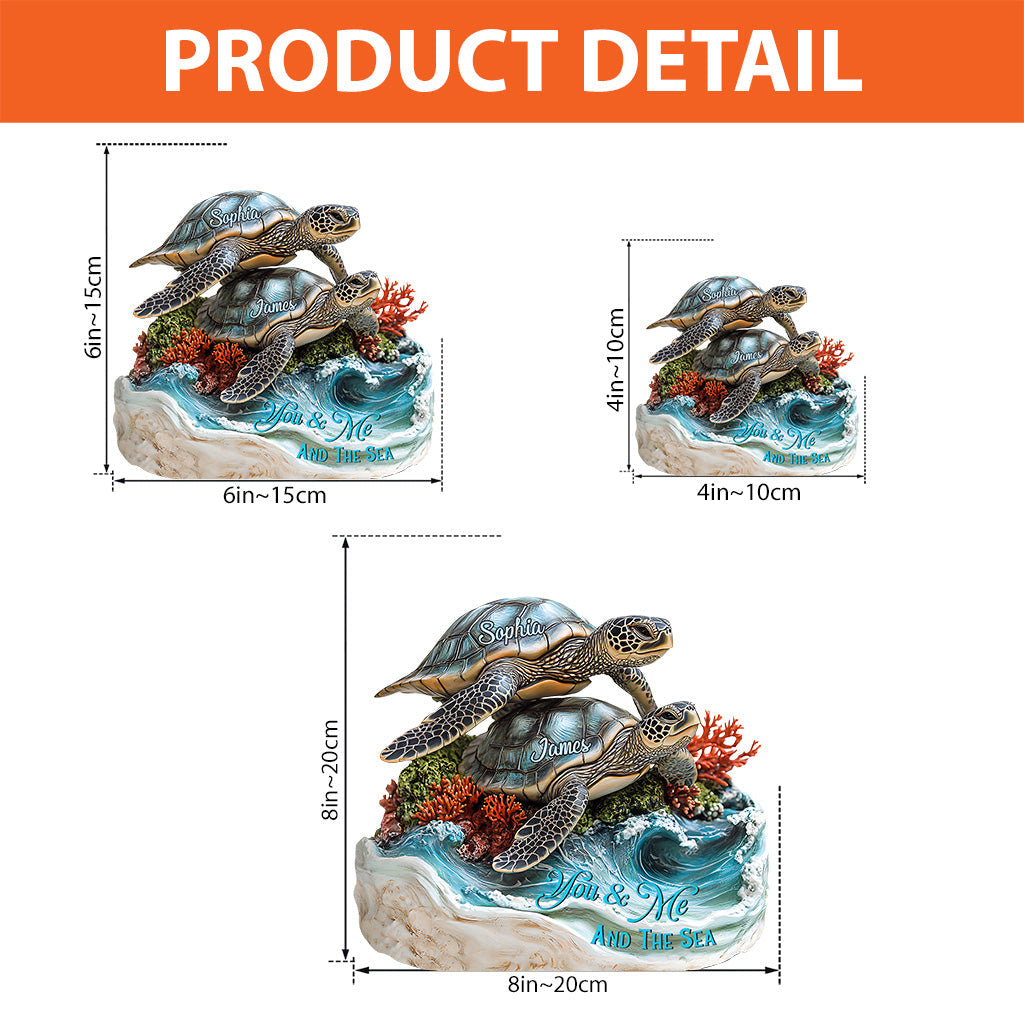 You And Me And The Sea - Personalized Turtle Custom Shaped Acrylic Plaque