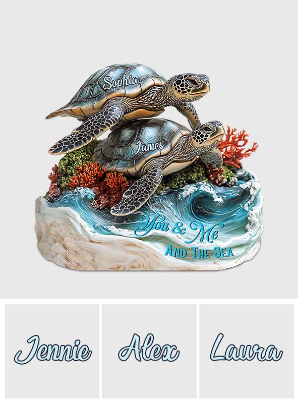 You And Me And The Sea - Personalized Turtle Custom Shaped Acrylic Plaque