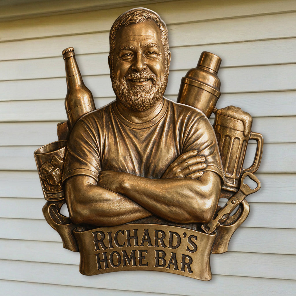 Custom Bar - Personalized Real Men 3D Printed Cut Metal Sign