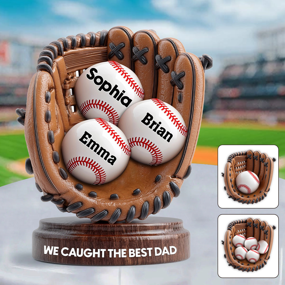 We Caught The Best Dad - Personalized Baseball Custom Shaped Acrylic Plaque