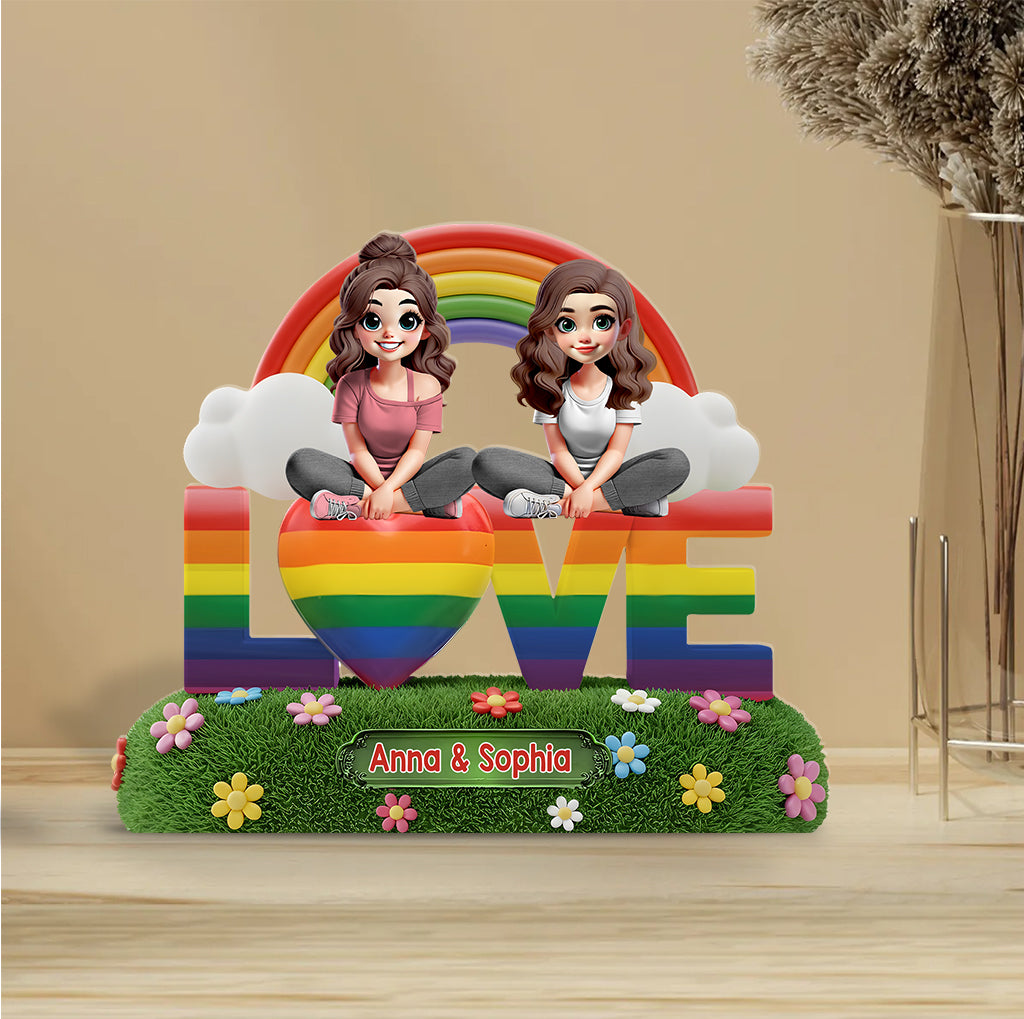 Love Is Love - Personalized LGBT Support Custom Shaped Acrylic Plaque