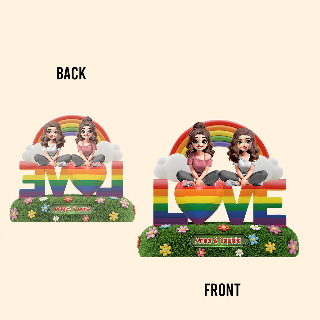 Love Is Love - Personalized LGBT Support Custom Shaped Acrylic Plaque