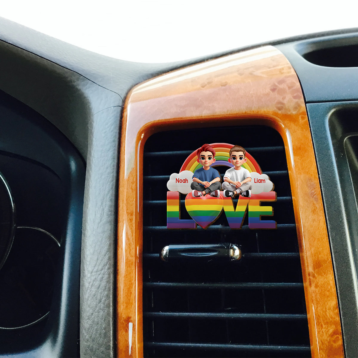 I Love You - Personalized LGBT Support Shaped Car Visor Clip