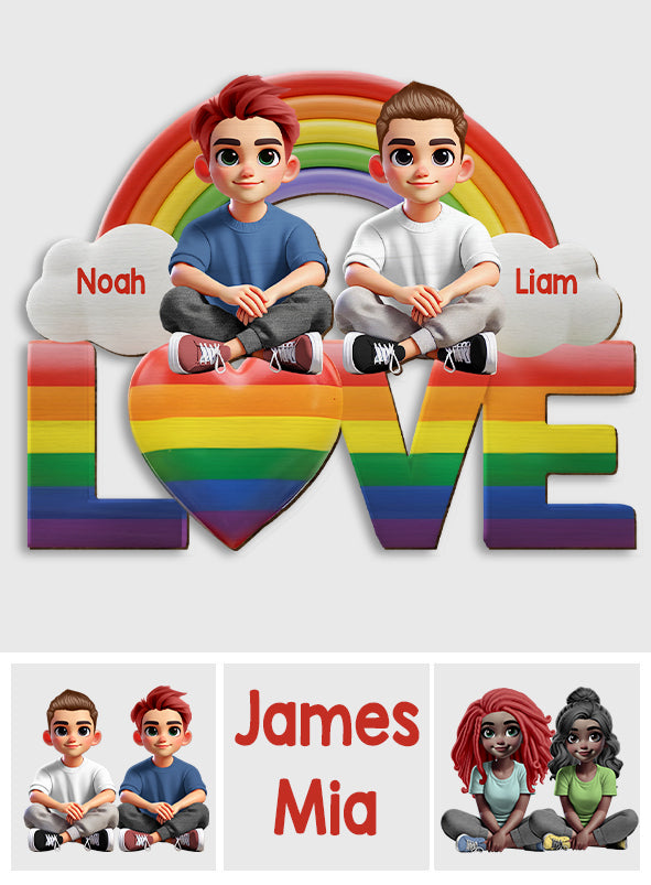 I Love You - Personalized LGBT Support Shaped Car Visor Clip