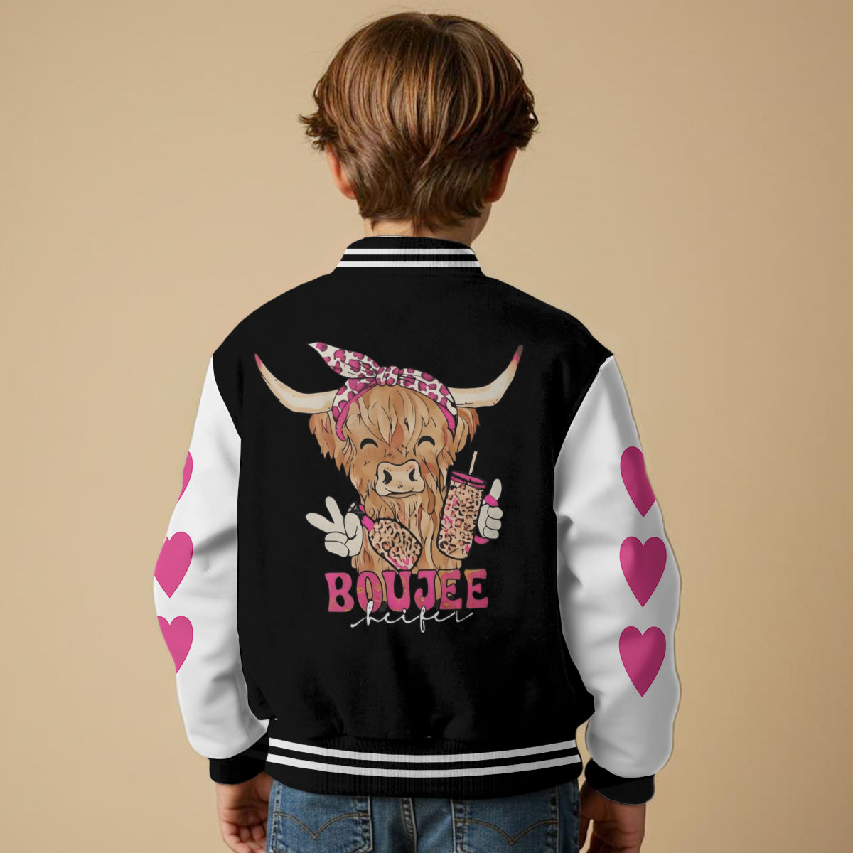 Love Highland Cow - Personalized Highland Cow Varsity Jacket