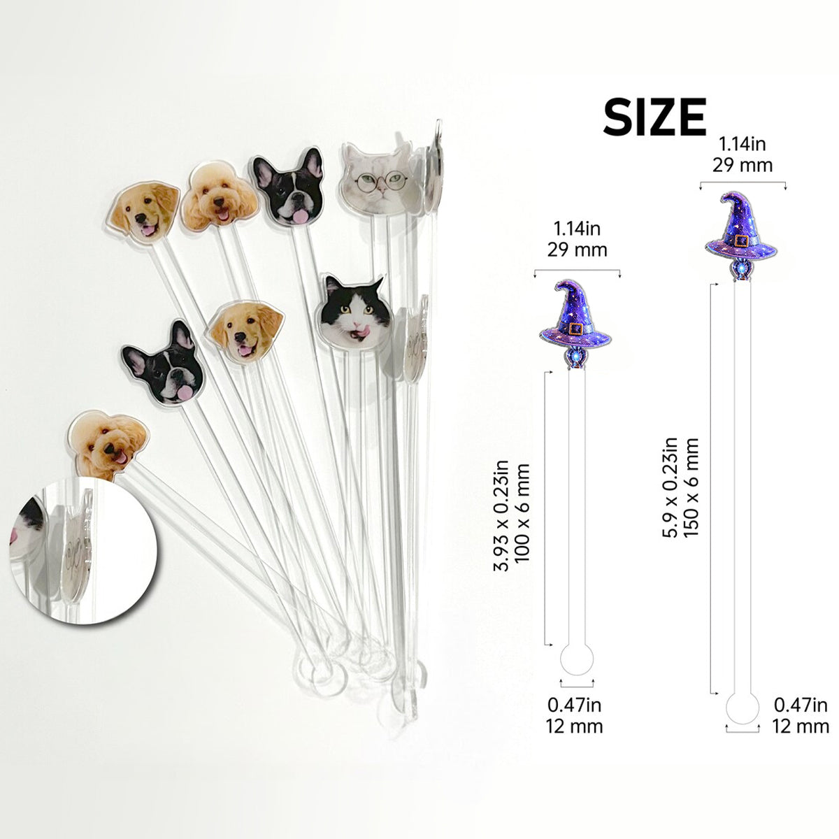 Love Wizard, Witch - Personalized Witch Set Accent Mug with Acrylic Stirrers