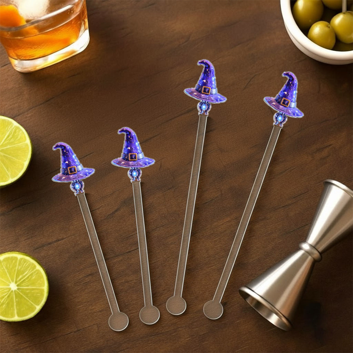 Love Wizard, Witch - Personalized Witch Set Accent Mug with Acrylic Stirrers