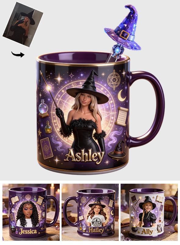 Love Wizard, Witch - Personalized Witch Set Accent Mug with Acrylic Stirrers