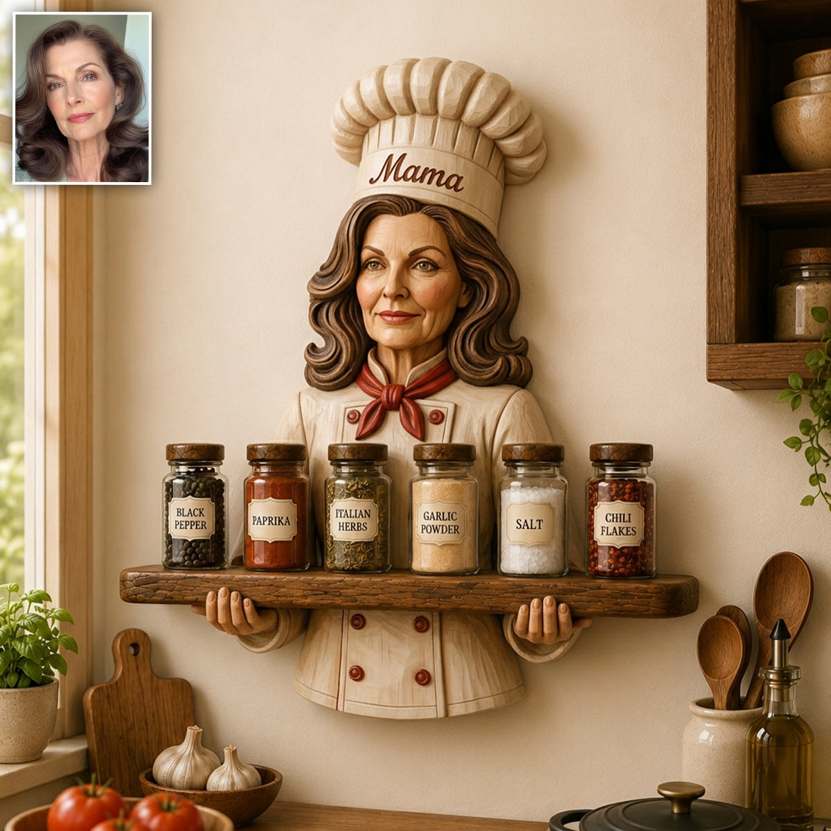 Love Cooking - Personalized Cooking Wooden Floating Shelf