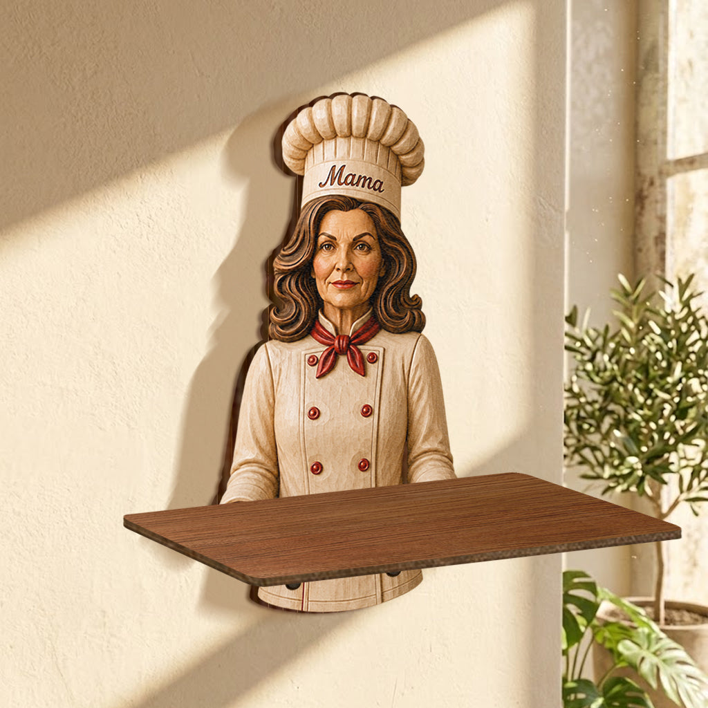 Love Cooking - Personalized Cooking Wooden Floating Shelf