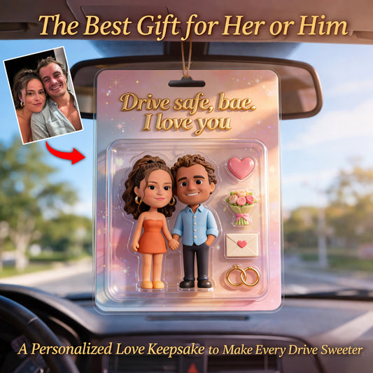 Custom From Any Photo, Blister Box Art - Personalized Couple Car Ornament