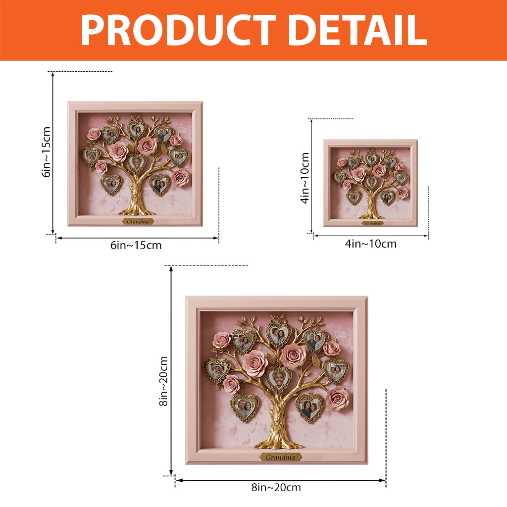 Photo Frame Rose Tree For Her/ Grandma/ Mother's Day Gift.... - Personalized Grandma Custom Shaped Acrylic Plaque