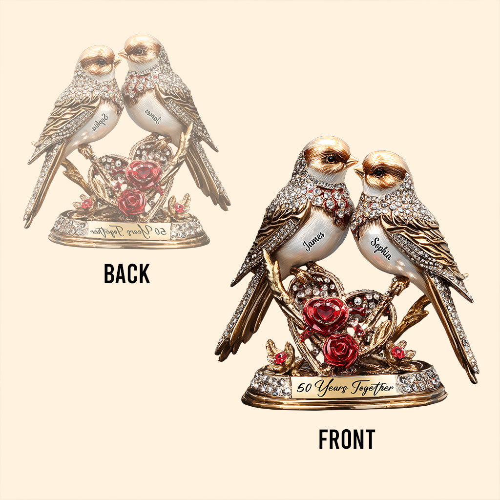 Lovebirds Couple Anniversary 50 Years Together - Personalized Couple Custom Shaped Acrylic Plaque