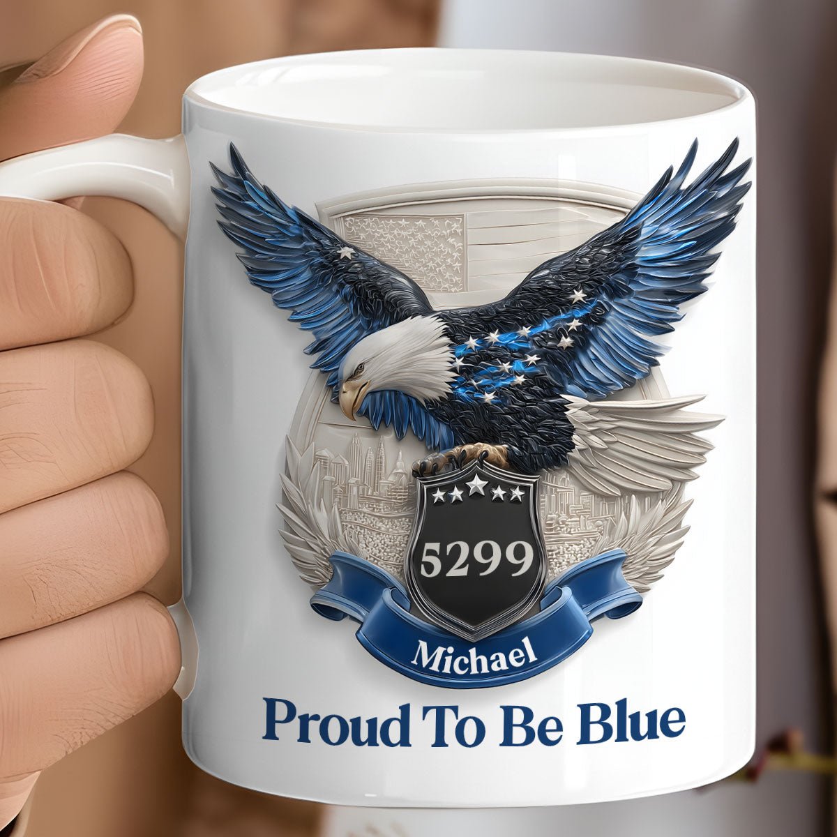 Proud To Be Blue - Personalized Police Officer Mug