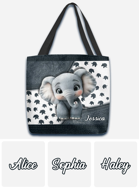 Cute Baby Elephant - Personalized Elephant Tote Bag