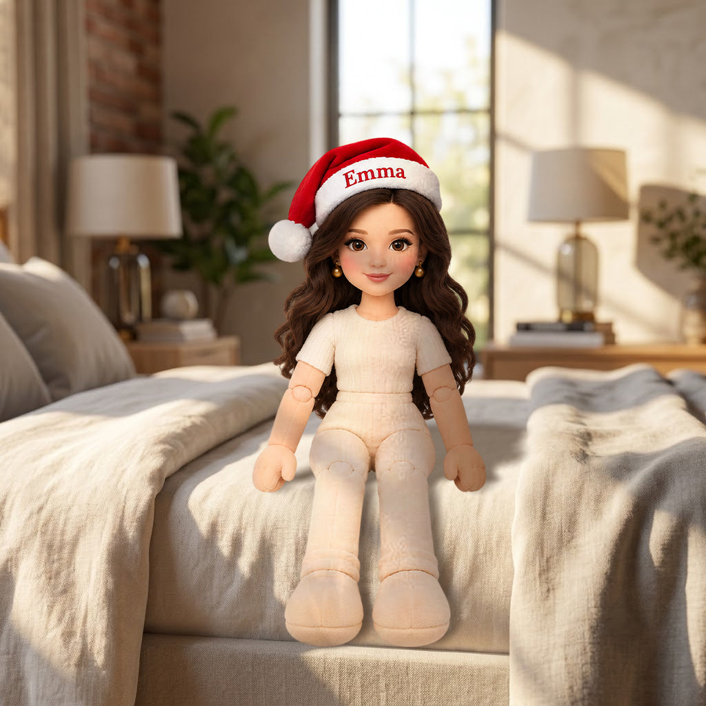 Funny Xmas Couple Posable Plush Doll - Personalized Couple Posable Plush Doll