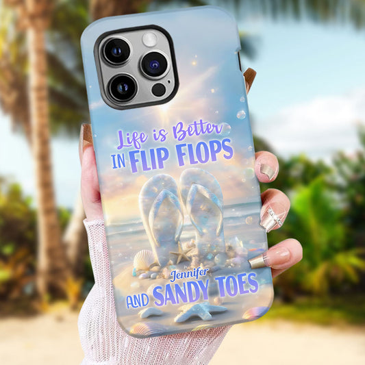 Life Is Better With Flipflops - Personalized Sea Lover Full Print Phone Case