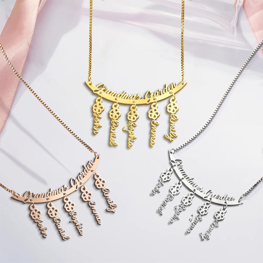 Grandma's Garden - Personalized Grandma Necklace with Charms