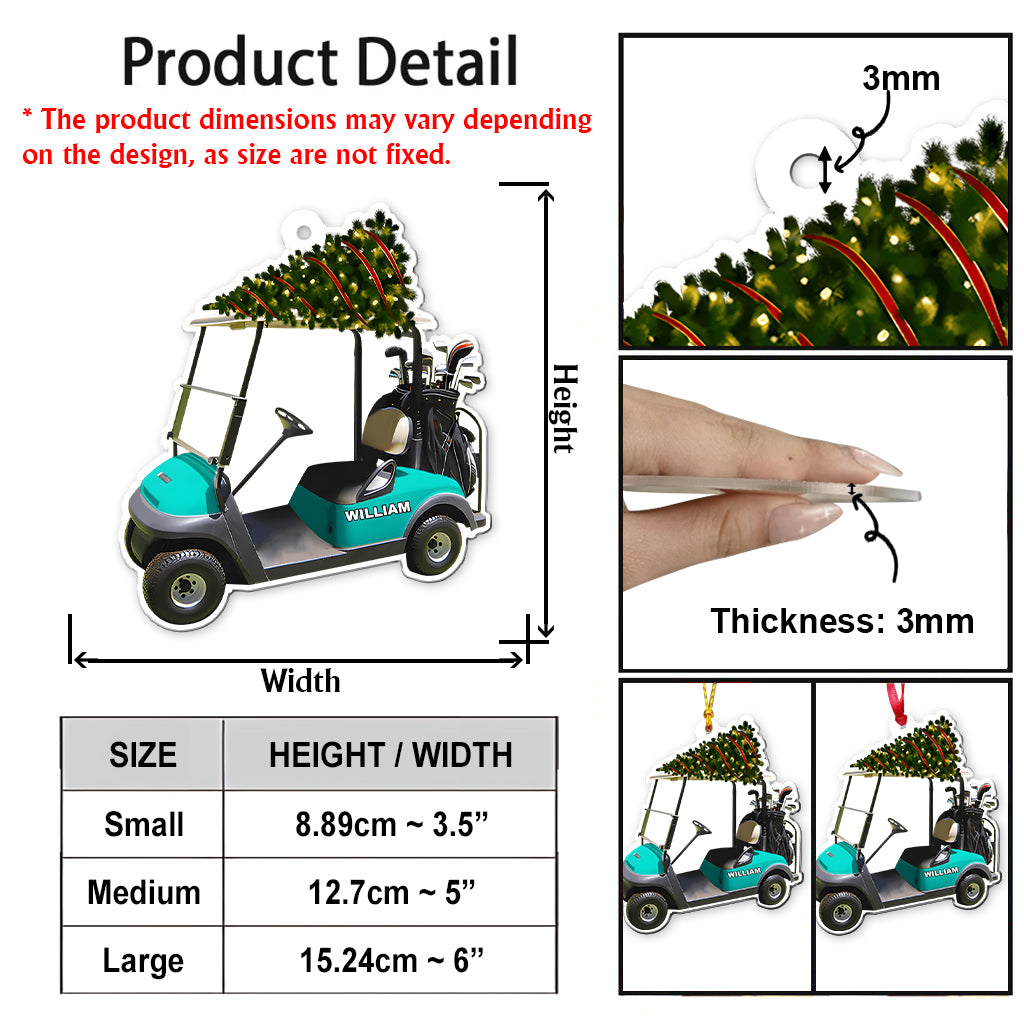 Funny Golf Cart - Personalized Golf Transparent Ornament