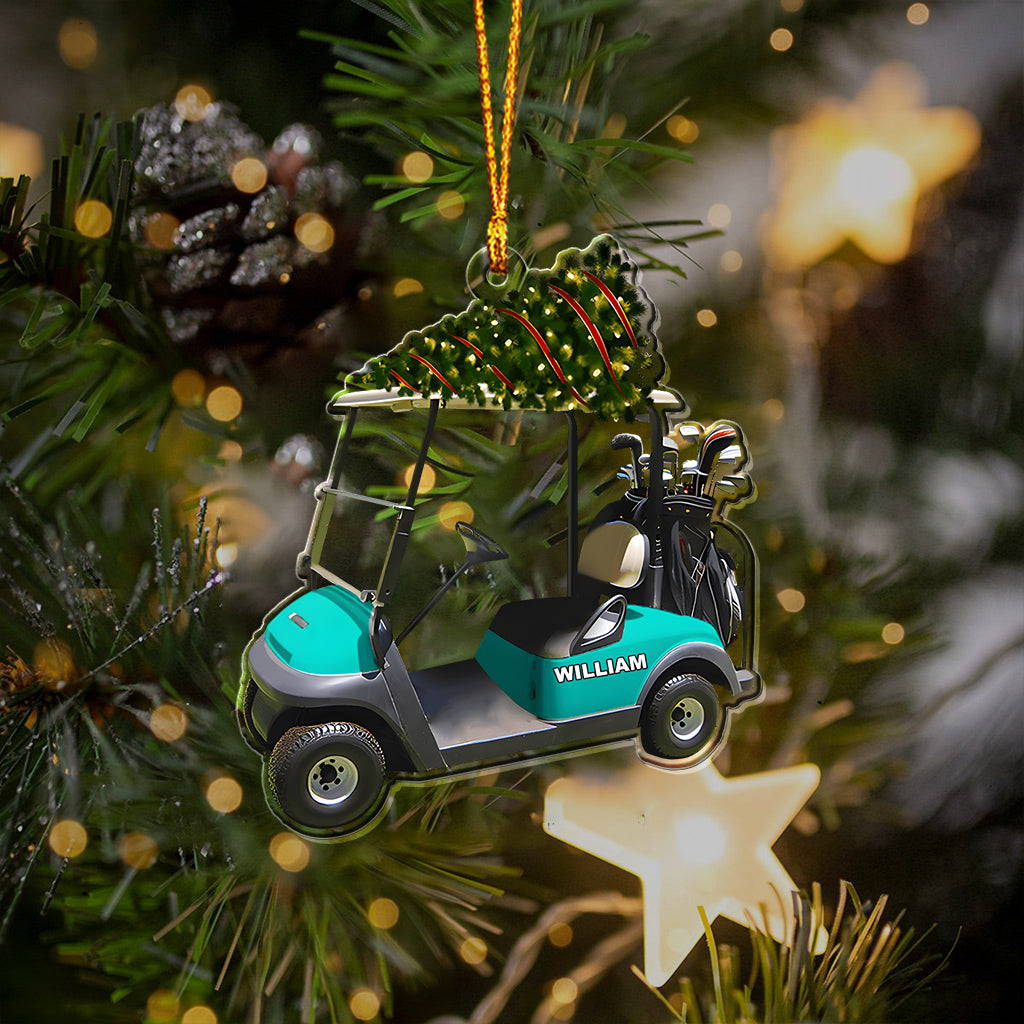 Funny Golf Cart - Personalized Golf Transparent Ornament