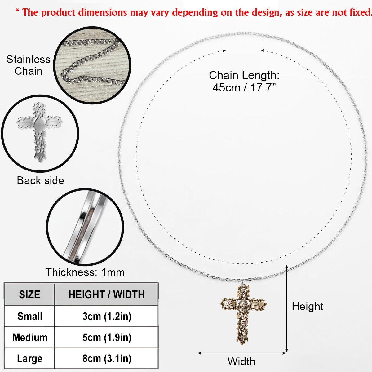 Custom From Any Photo - God - Personalized Memorial Shaped Metal Pendant Necklace
