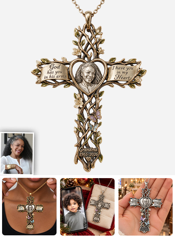 Custom From Any Photo - God - Personalized Memorial Shaped Metal Pendant Necklace