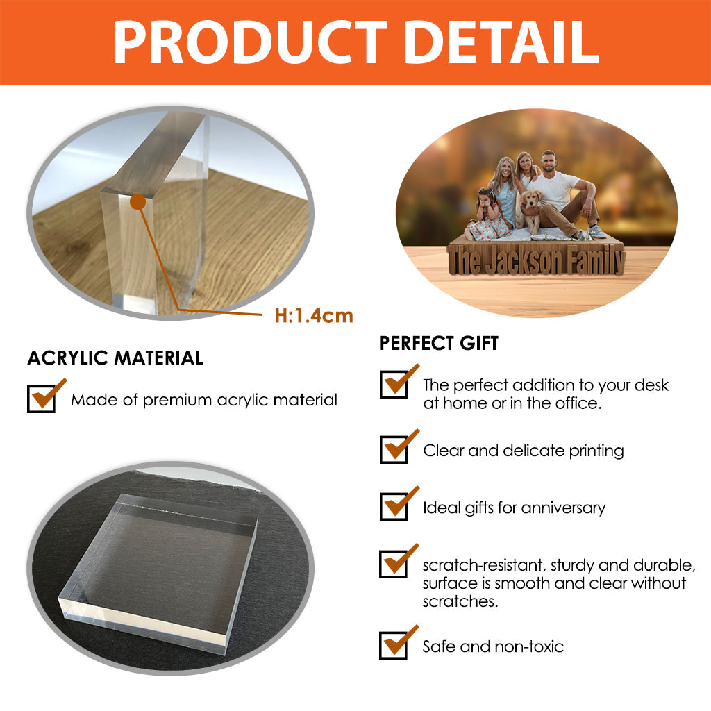 Custom From Any Photo - Personalized Family Custom Shaped Acrylic Plaque