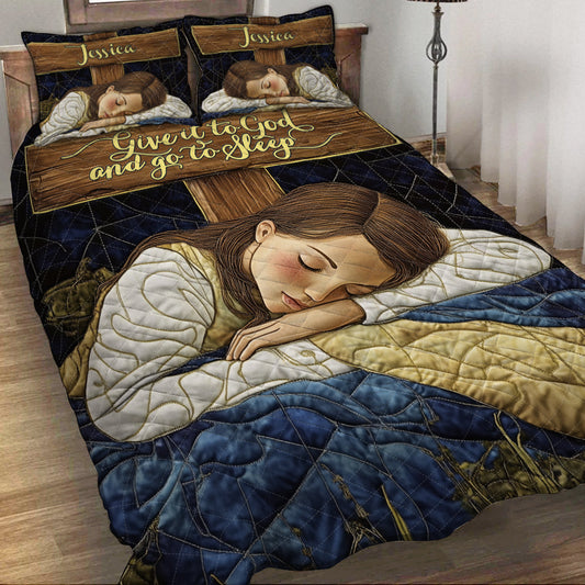 Give It To God - Personalized Christian Quilt Set
