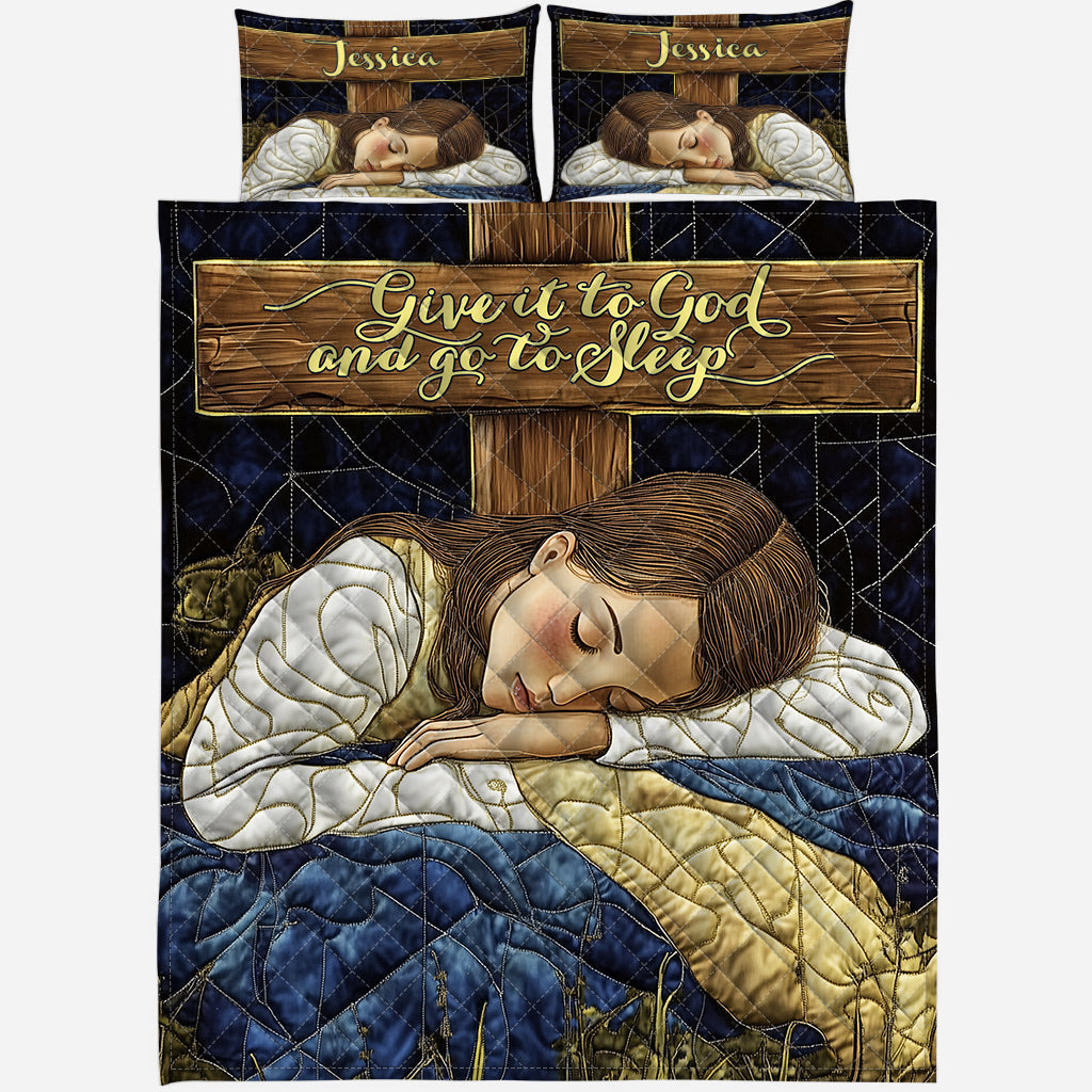 Give It To God - Personalized Christian Quilt Set