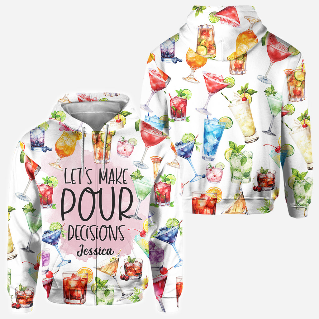 Let's Make Pour Decisions - Personalized Cocktail All Over Shirt