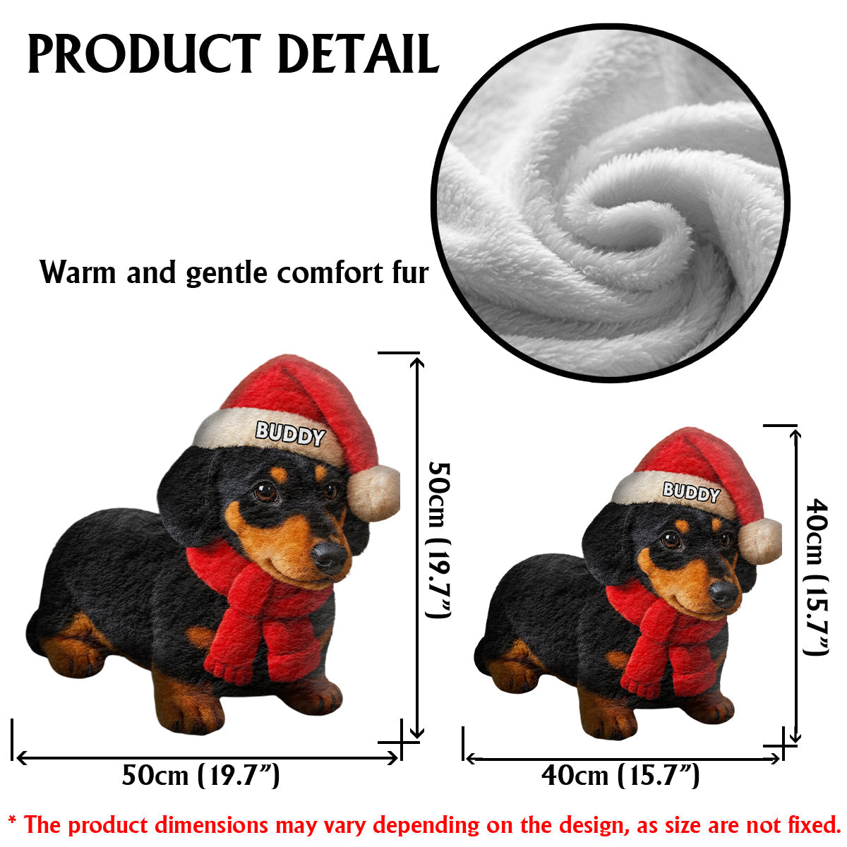 Pet Christmas - Personalized Dog Faux Fur Shaped Pillow