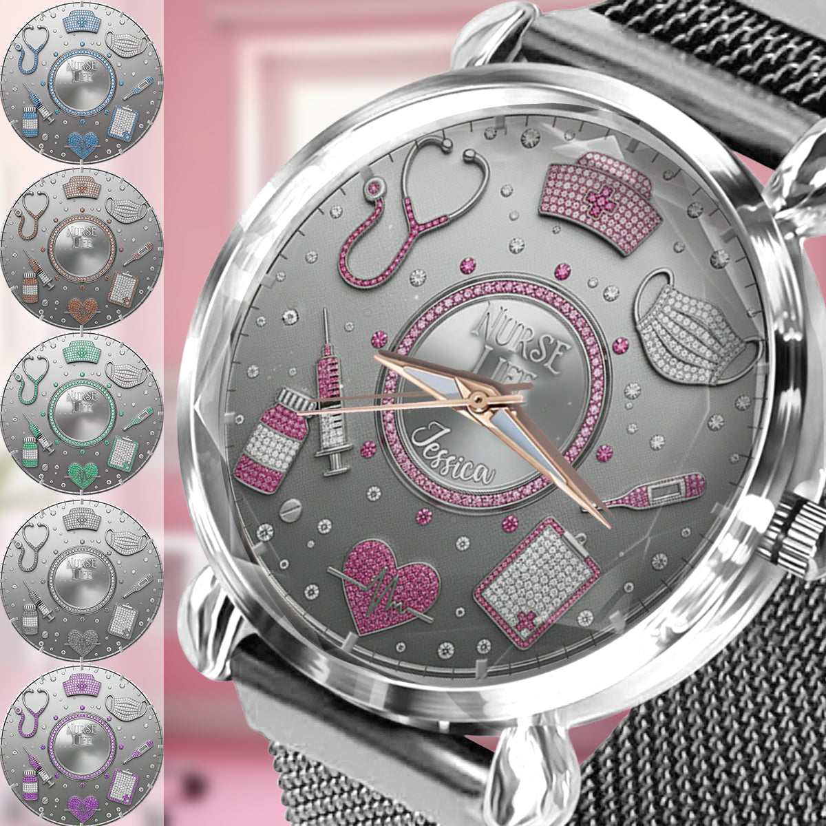 Love Nurse Life - Personalized Nurse Women Hand Watch