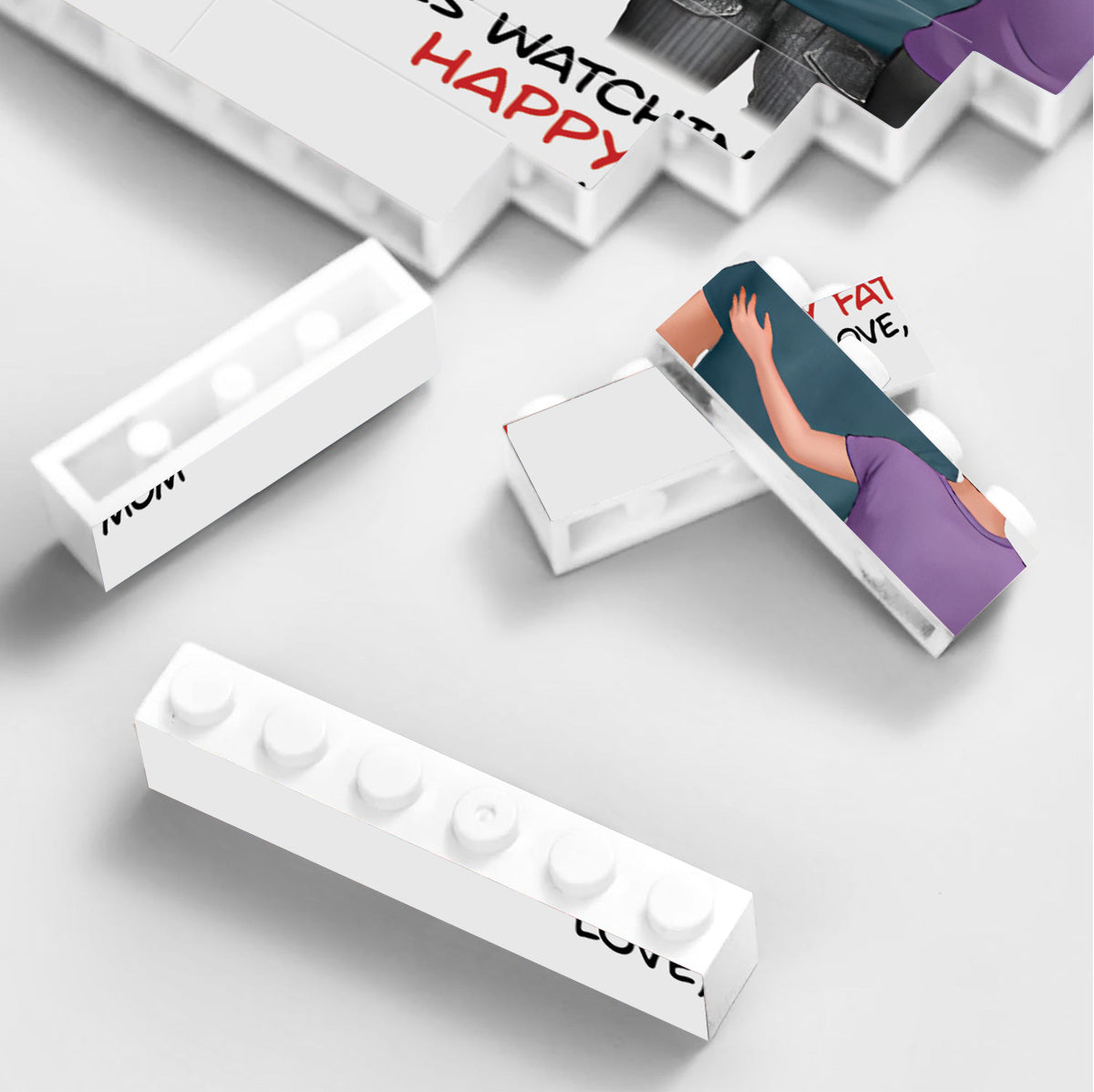 To My Son - Personalized Father Vertical Rectangle Building Brick Blocks Printed On Both Sides