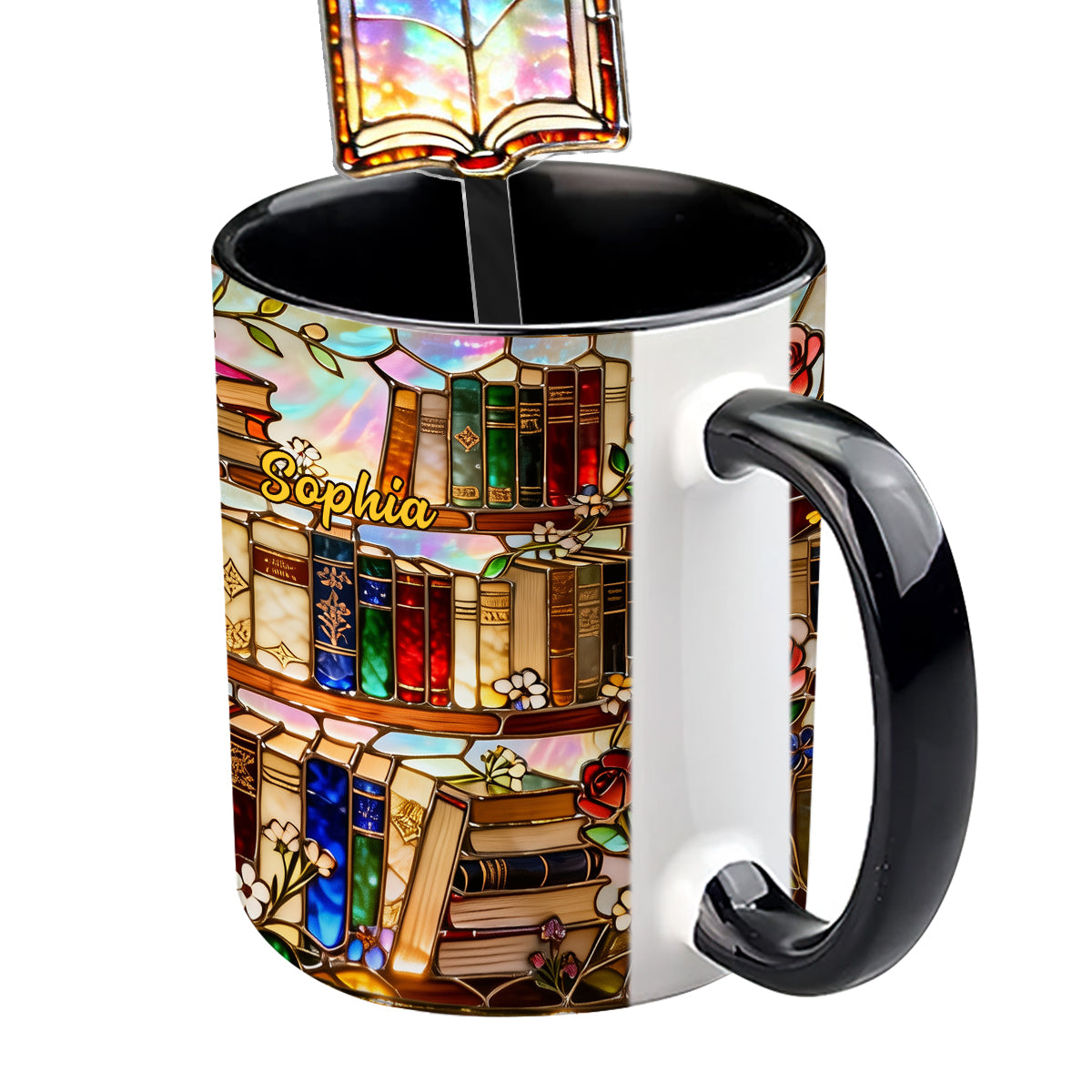 Love Books - Personalized Book Set Accent Mug with Acrylic Stirrers